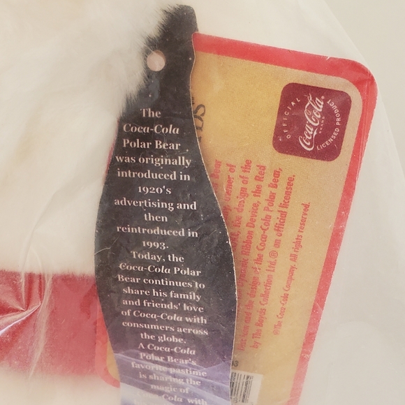 Coca Cola Boyds Polar Bear Plush Stuffed Animal Holiday Red Scarf 10" NWT Sealed - Picture 5 of 9